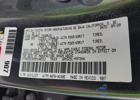 2021 Toyota Tacoma Trd Sport from USA, damaged, VIN 3TMAZ5CNXMM140512
